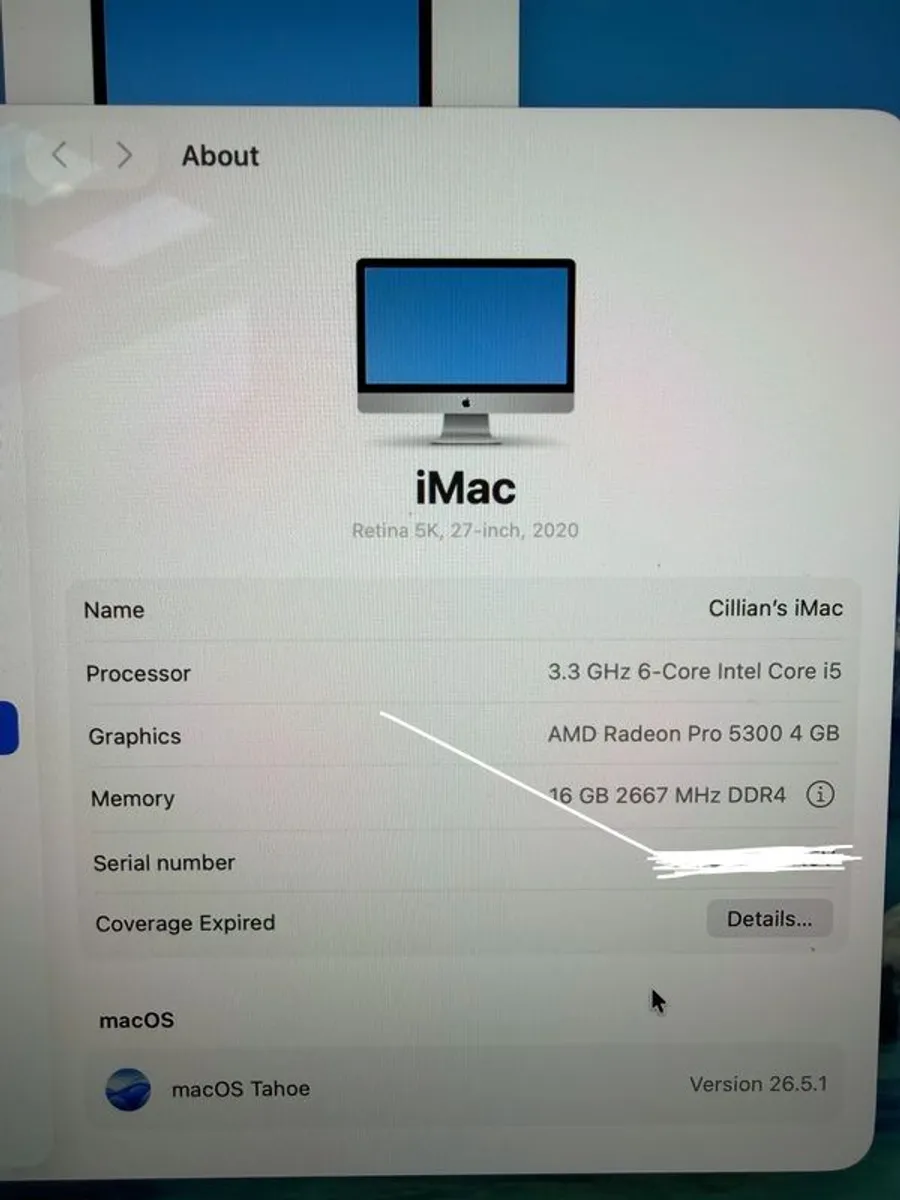Apple iMac 27" Retina 5K (2020) - i5 6 Core, 16GB RAM, 512GB SSD - Image 2