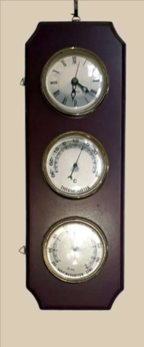 Vintage Harrods Wooden Wall Weather Station - Image 1