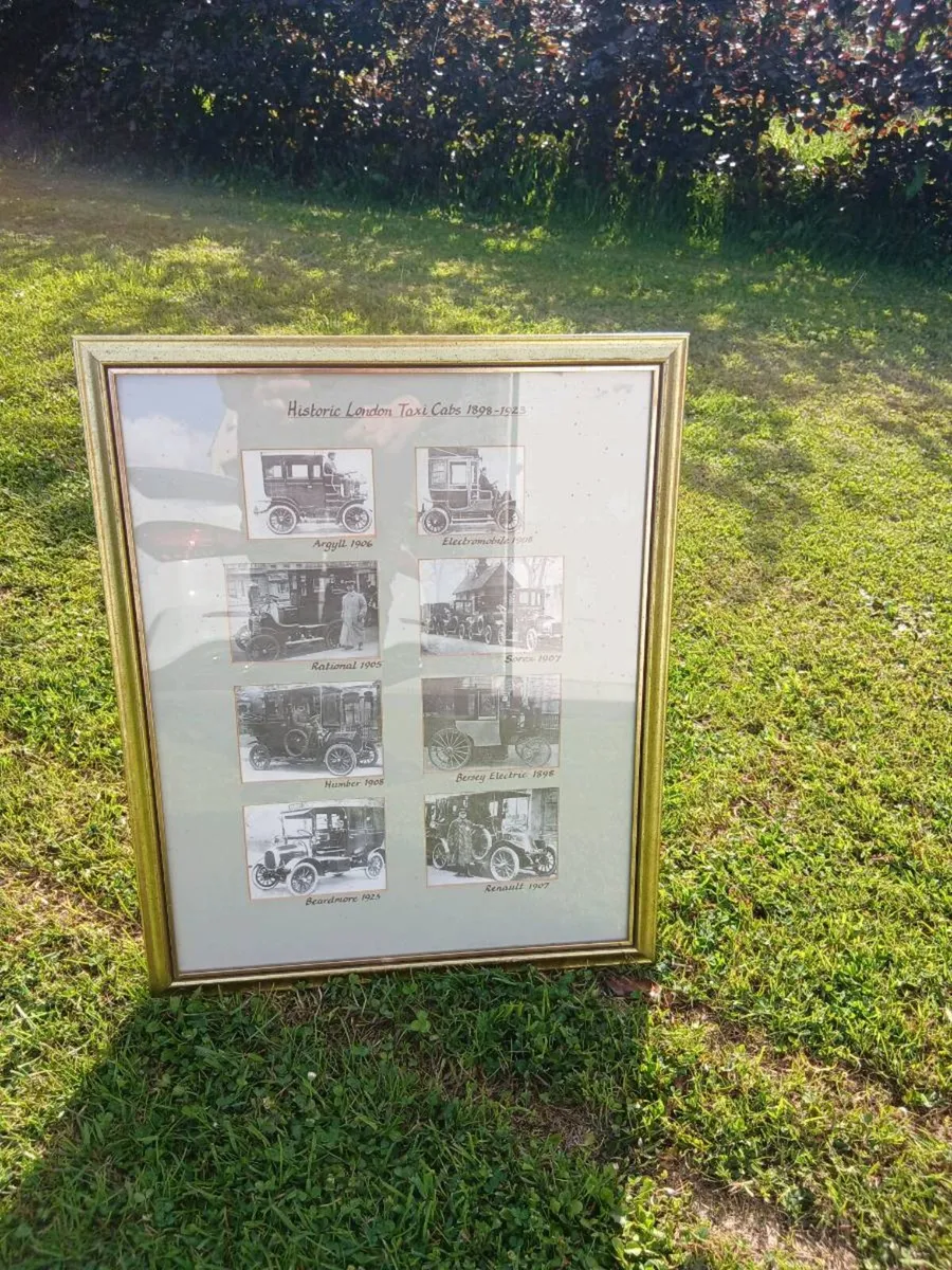 Framed Historic London Taxi Cabs - Image 1