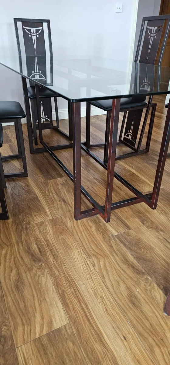 6 x Dining chairs & table - Image 2