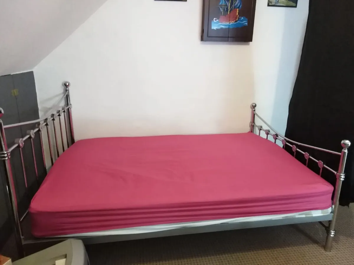 Double bed and mattress - Image 1