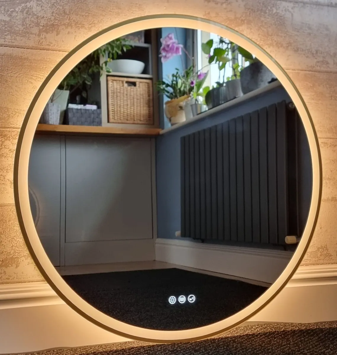 LED Bathroom Mirror Gold Bluetooth Speakers - Image 4