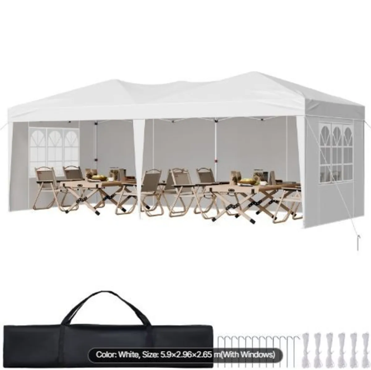 Pop Up Canopy, 5.9 x 2.96 m Instant Canopy - Image 1