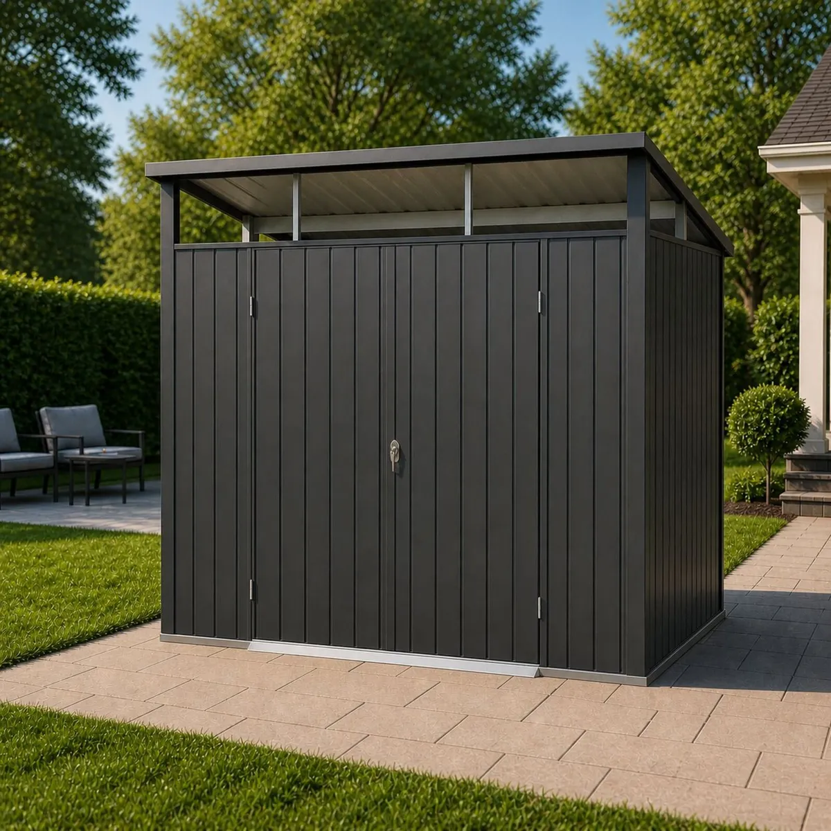 8×6 Palladium Contemporary Steel Garden Sheds - Image 2