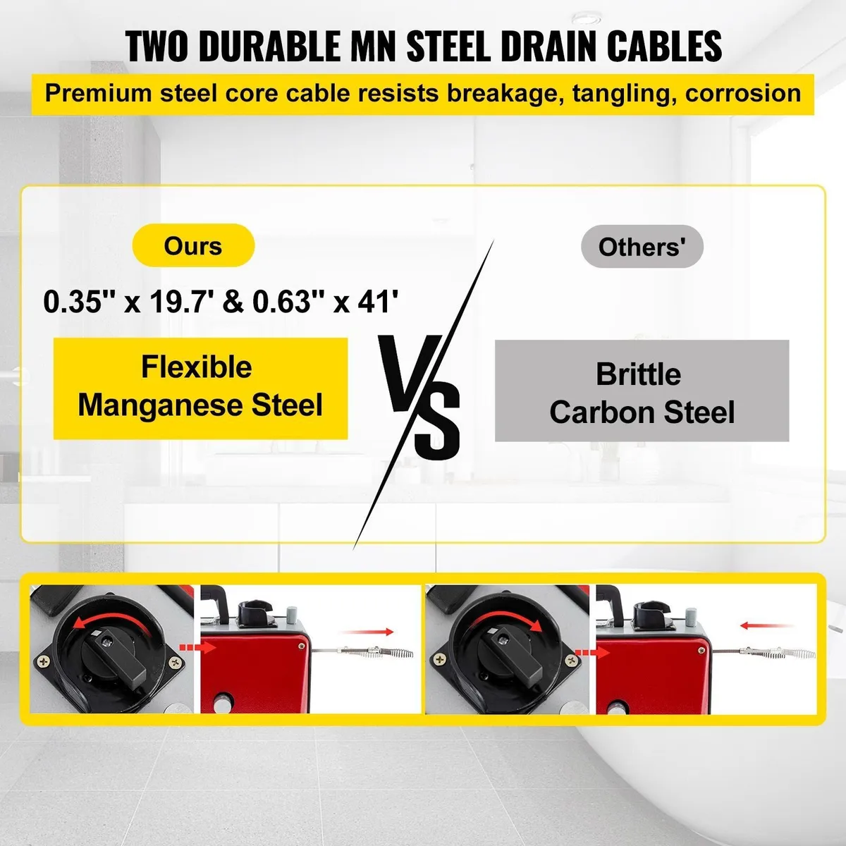 250W Electric Drain Pipe Cleaning Machine – 75ft x - Image 4