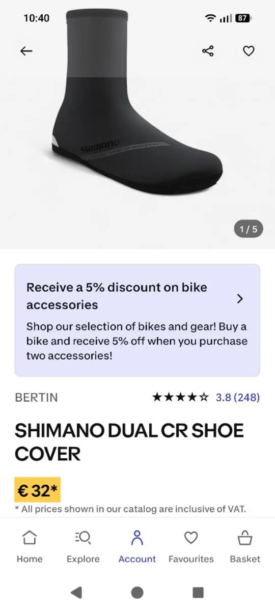 Unused cycling overshoes - Shimano size 6-7 (UK) - Image 2