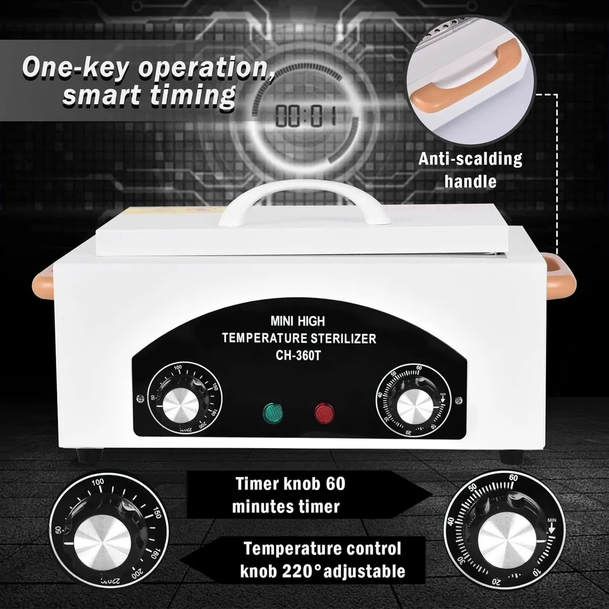 2.2L Dry Heat Sterilizer with Timer - Image 3