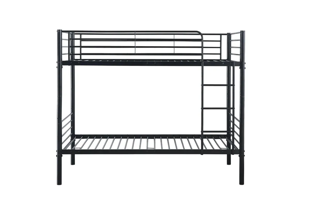 Metal Single Bunk Bed Frame- Black, Free Delivery - Image 3