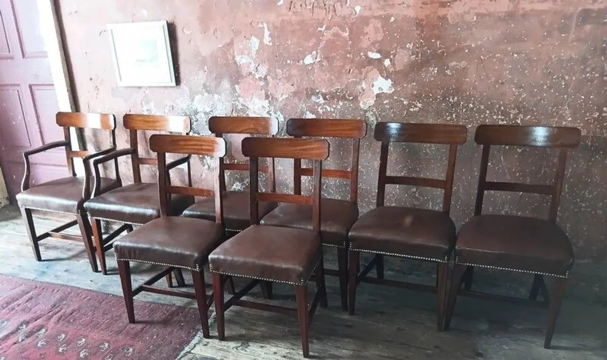 Set of 8 Edwardian mahogany Dining Chairs - Image 2