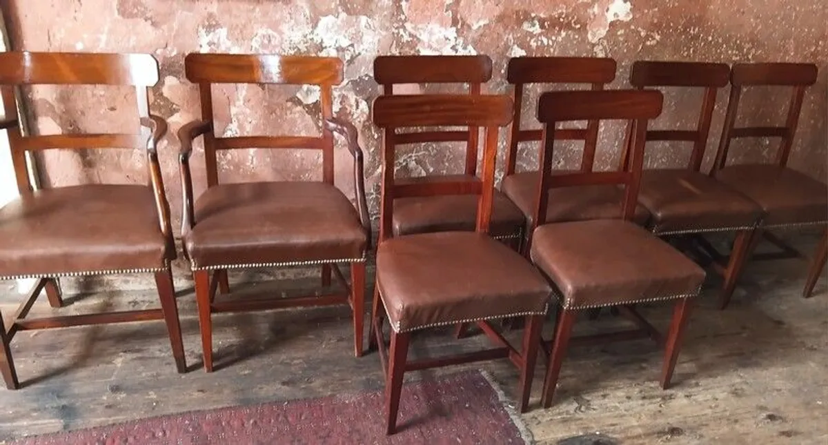 Set of 8 Edwardian mahogany Dining Chairs - Image 3
