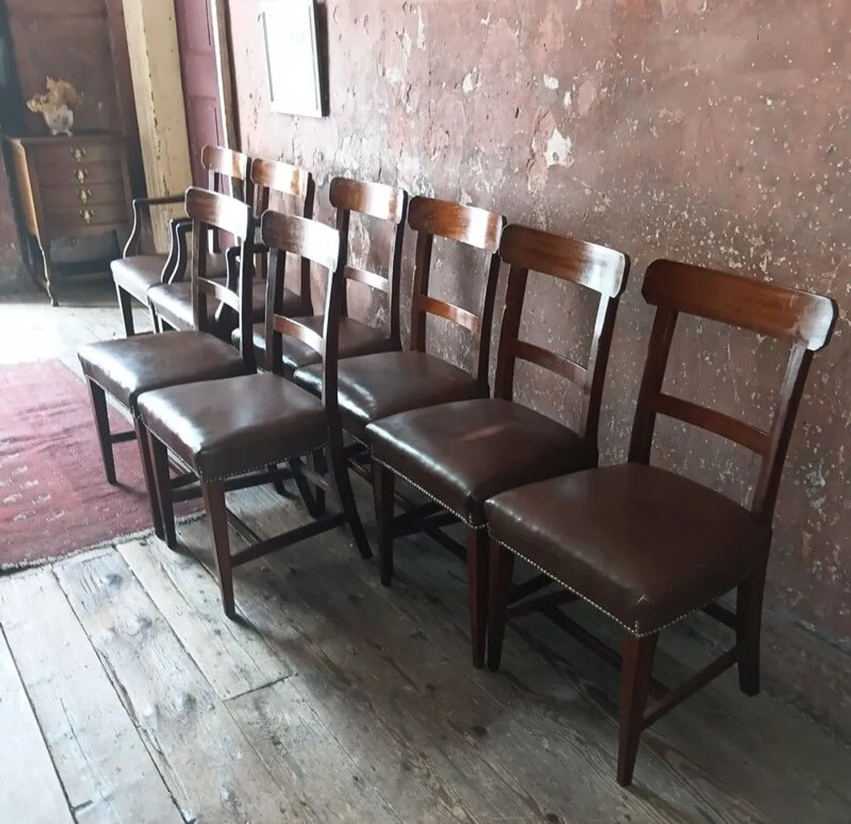 Set of 8 Edwardian mahogany Dining Chairs - Image 4
