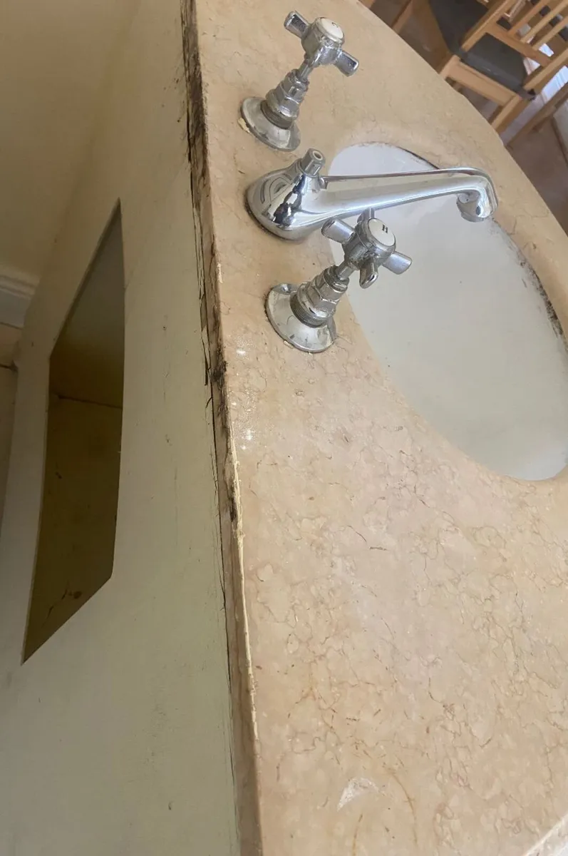 Ornate Vintage Vanity Unit with Solid Marble Top - Image 2