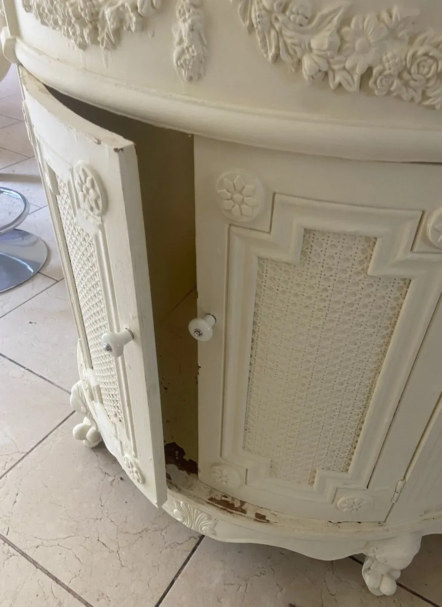 Ornate Vintage Vanity Unit with Solid Marble Top - Image 3