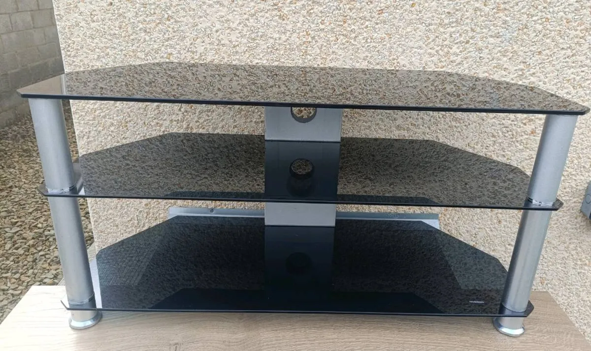 Black glass TV stand - Image 2