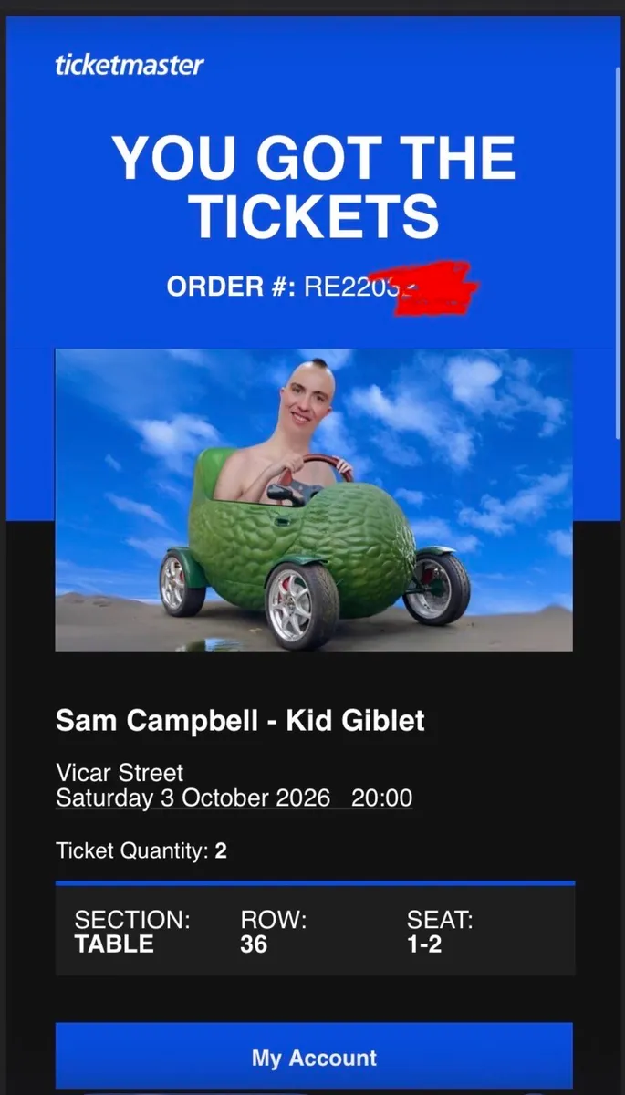 Sam Campbell - Kid Giblet, 3rd October. Dublin