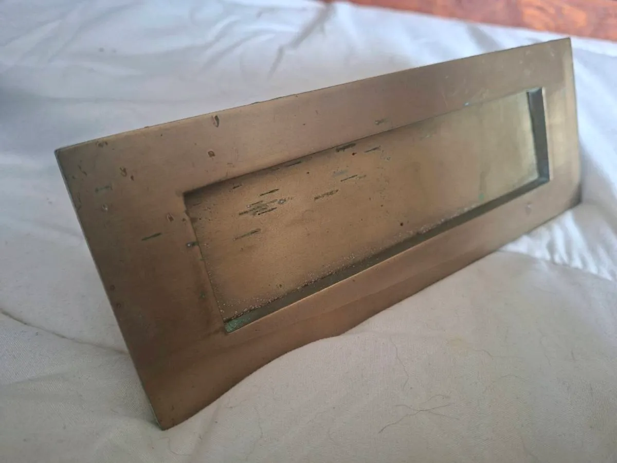 Vintage reclaimed Brass Letterbox - Image 2
