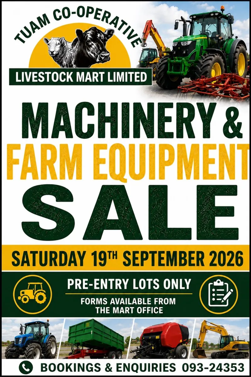Tuam Machinery Auction - Saturday 19th Sept - Image 1