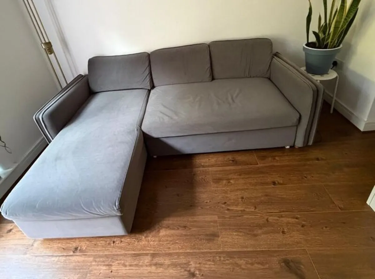 M&S Corner Sofa Bed 3-seater (Left-hand) ash grey - Image 3
