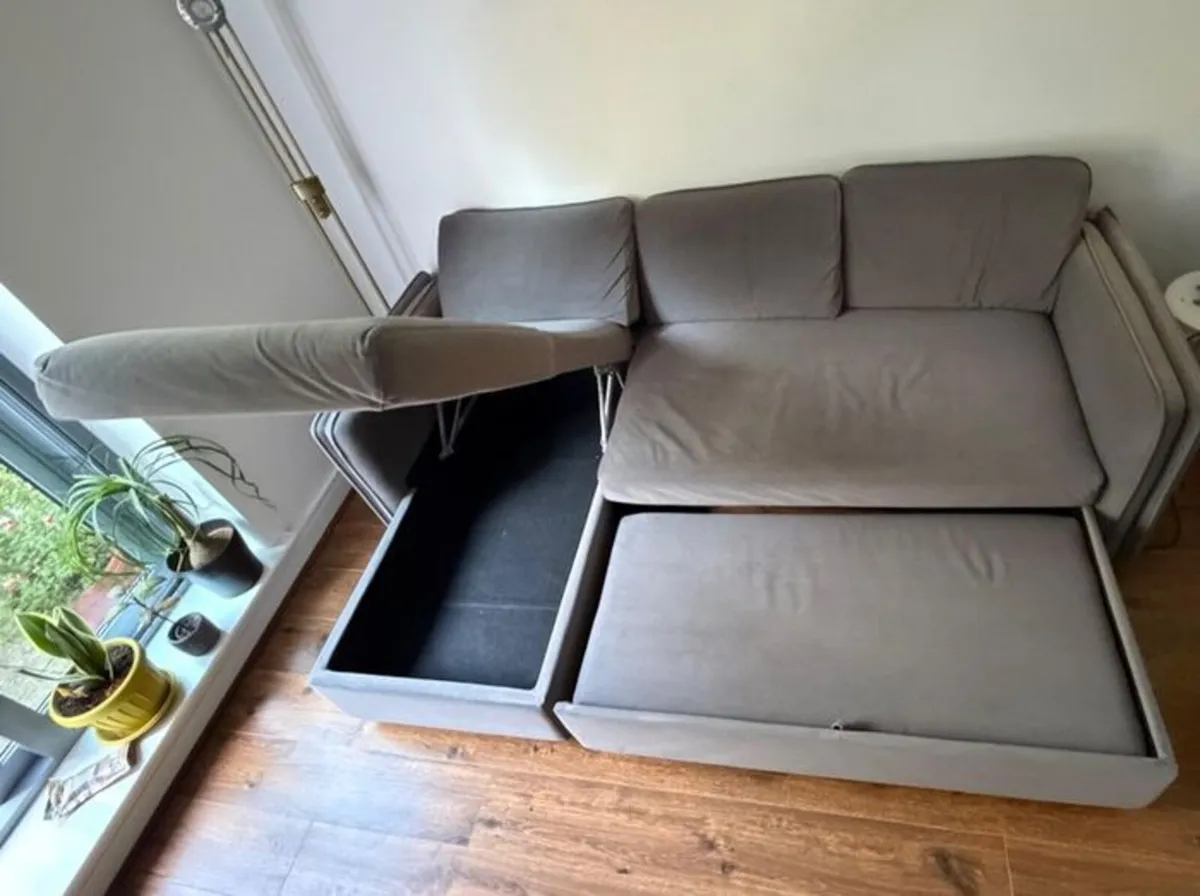 M&S Corner Sofa Bed 3-seater (Left-hand) ash grey - Image 2