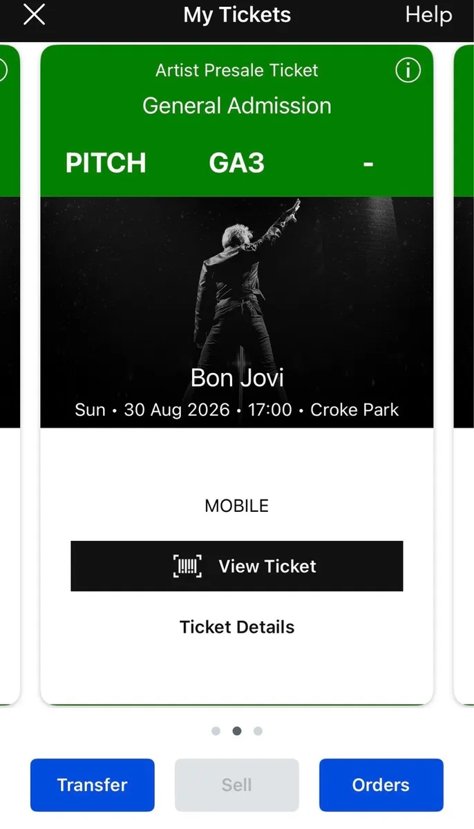 3x Bon Jovi Standing Tickets - Image 2