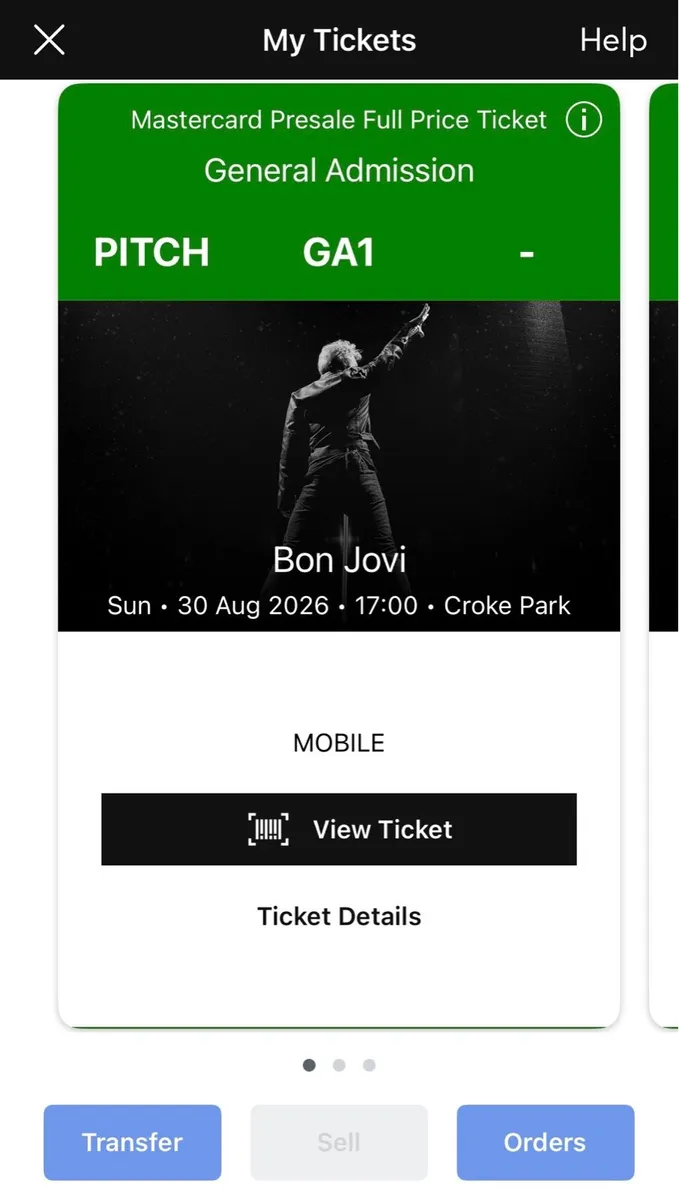 3x Bon Jovi Standing Tickets - Image 3