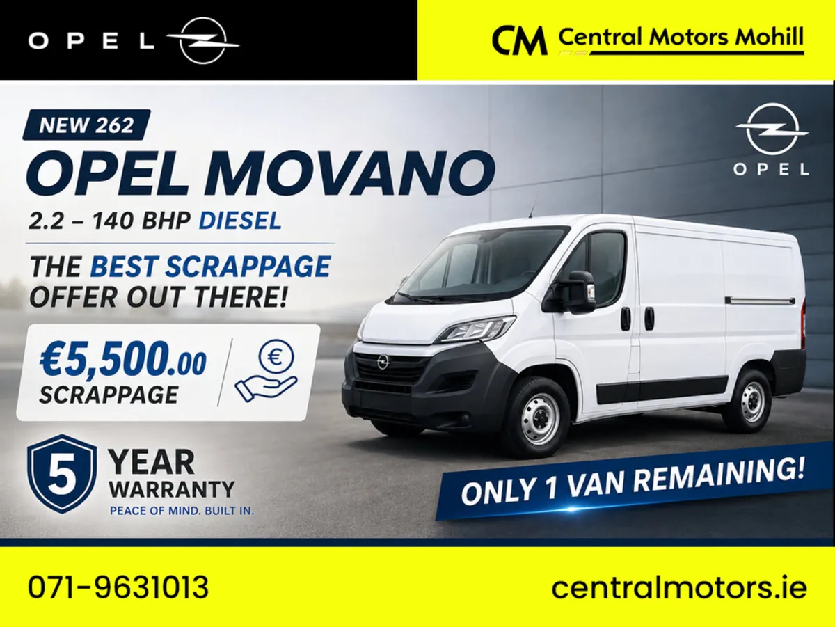 Opel Movano L2H1 | 2.2 - 140 BHP | 5 Year Warranty - Image 1