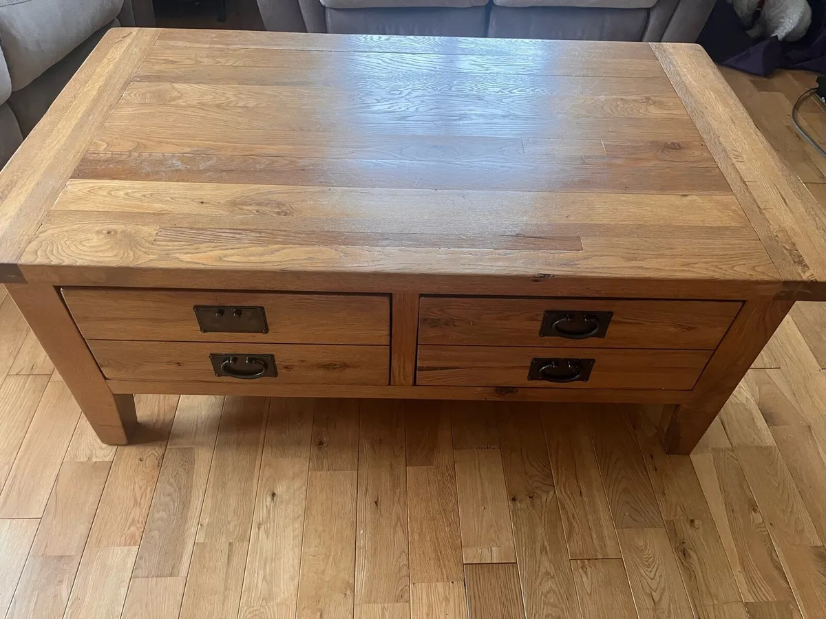 Heavy Solid Oak Coffee Table - Image 2
