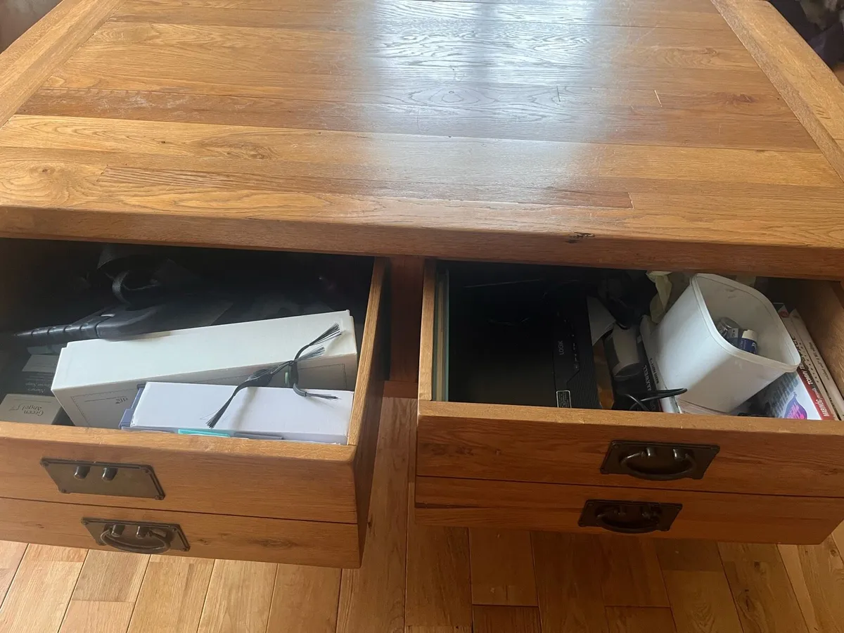 Heavy Solid Oak Coffee Table - Image 3