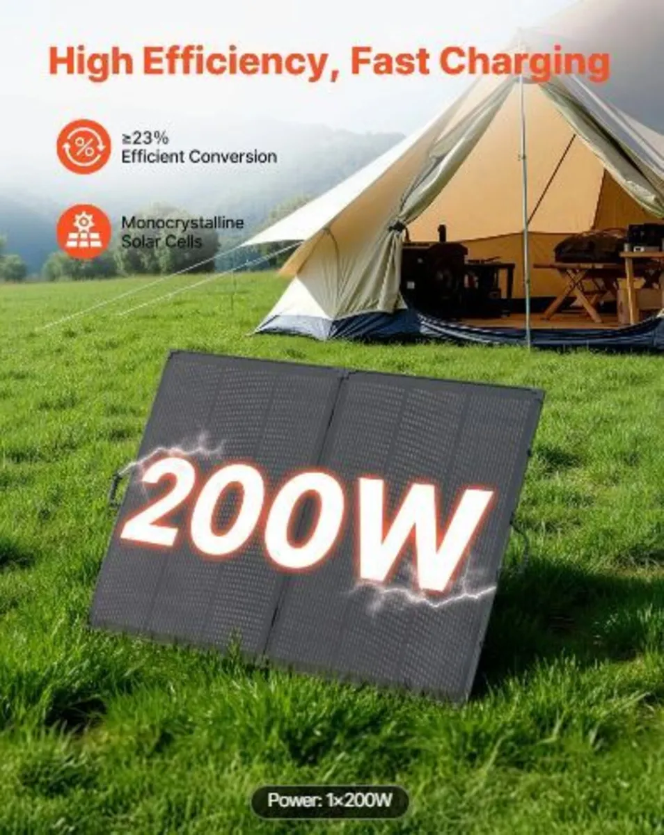 200W Foldable Solar Panel with Frame - Image 2