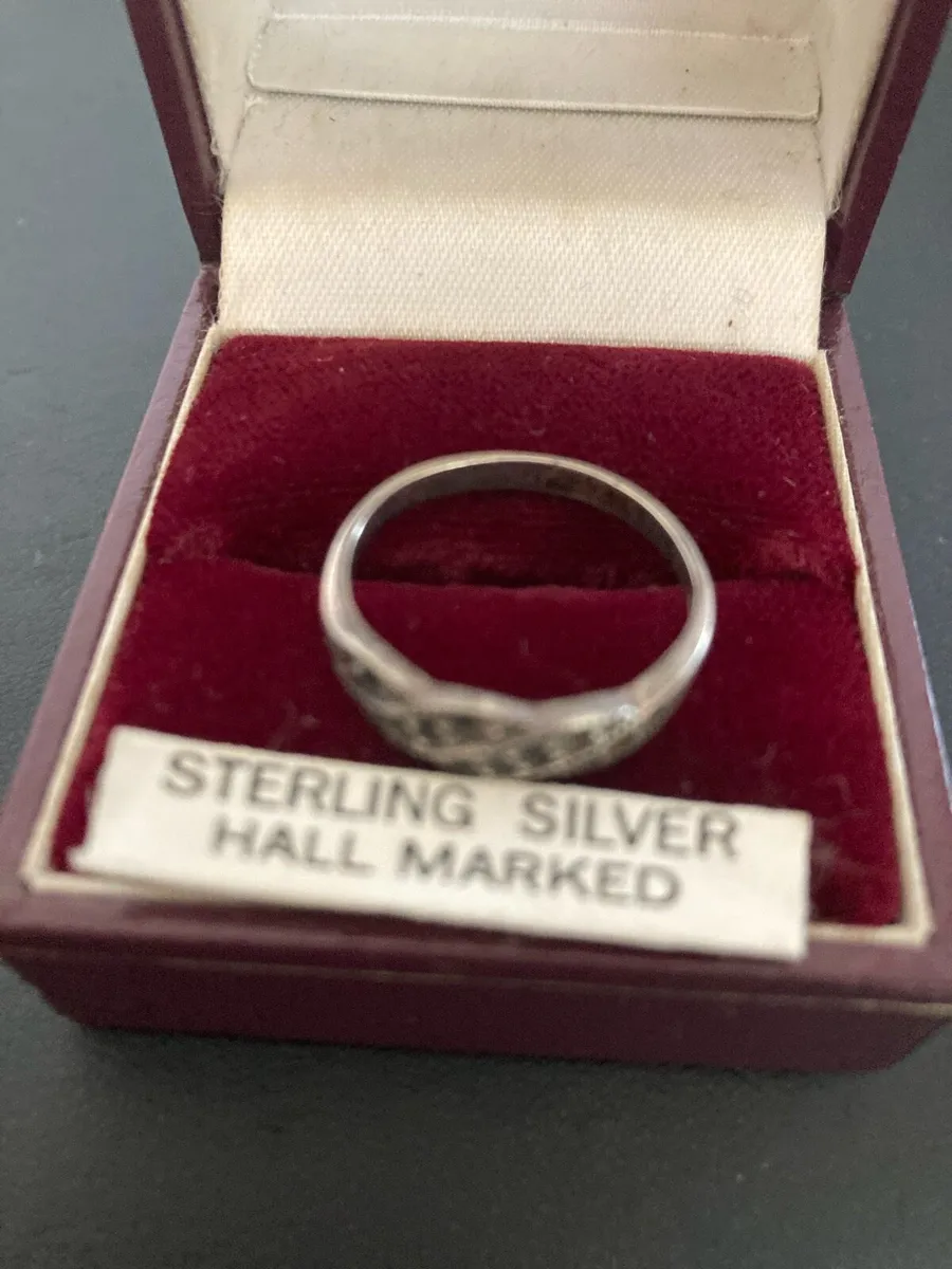 Sterling Silver & marcasite ring size L approx - Image 3
