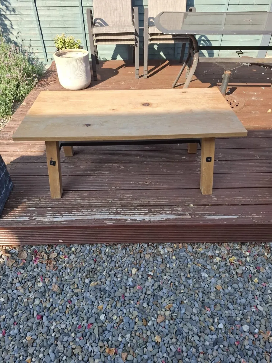 Solid Natural Wood Coffee Table - Image 1