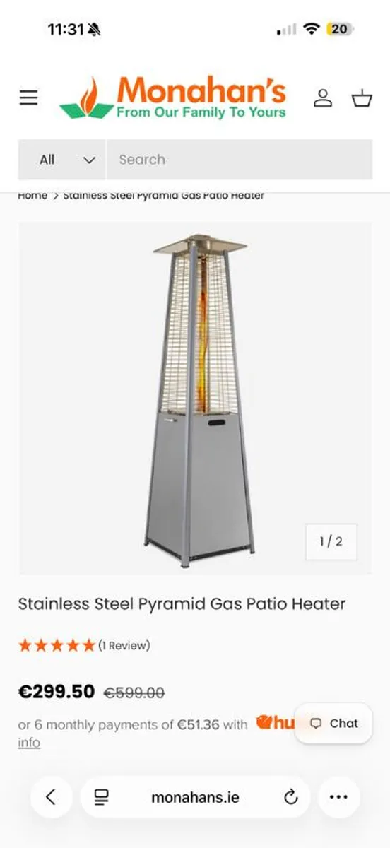 Stainless Steel Pyramid Gas Patio Heater - Image 1