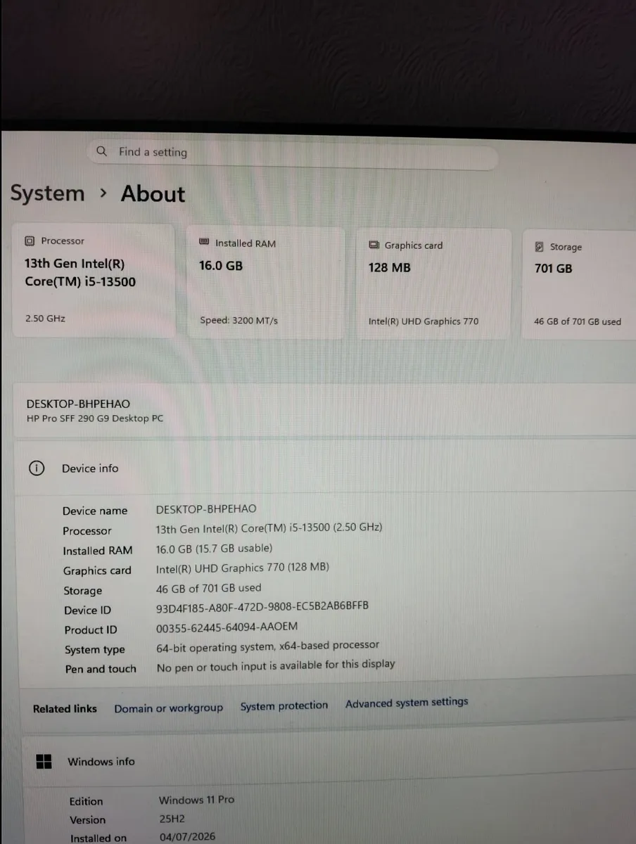 HP Pro SFF 290 G9 Desktop PC (i5 13th Gen) - Image 4