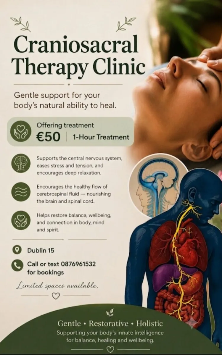 Therapy cranial sacral 1hr