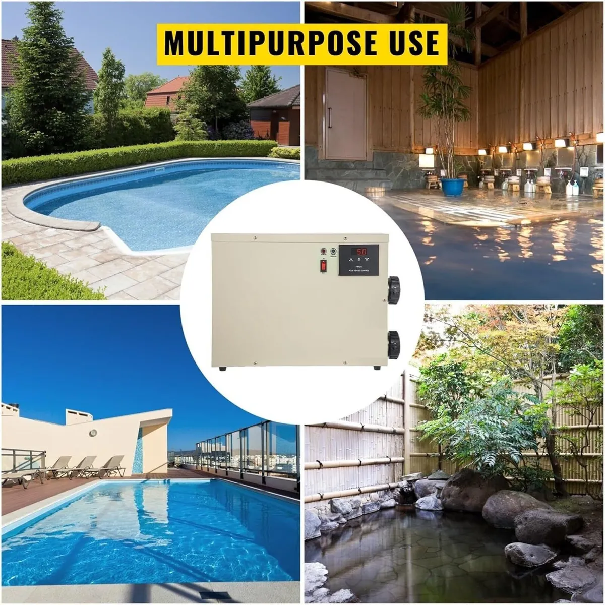 11kW Electric Swimming Pool Heater with Thermostat - Image 2