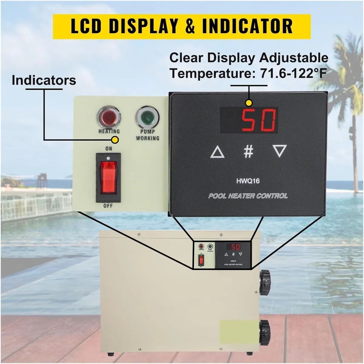 11kW Electric Swimming Pool Heater with Thermostat - Image 4