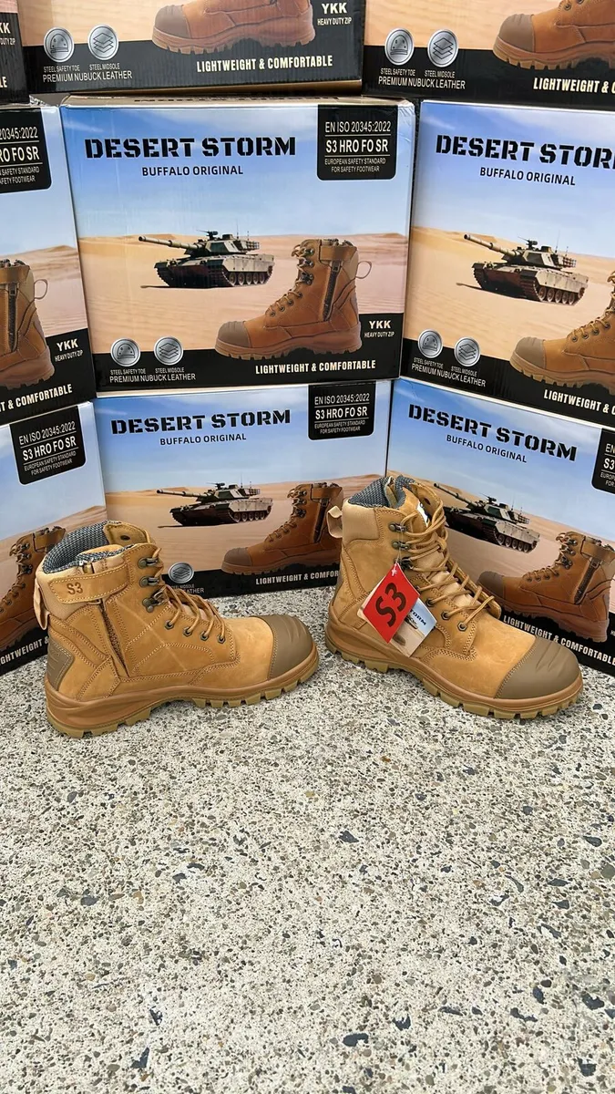 Desert Storm S3 Zip Work Boots all sizes - Image 1