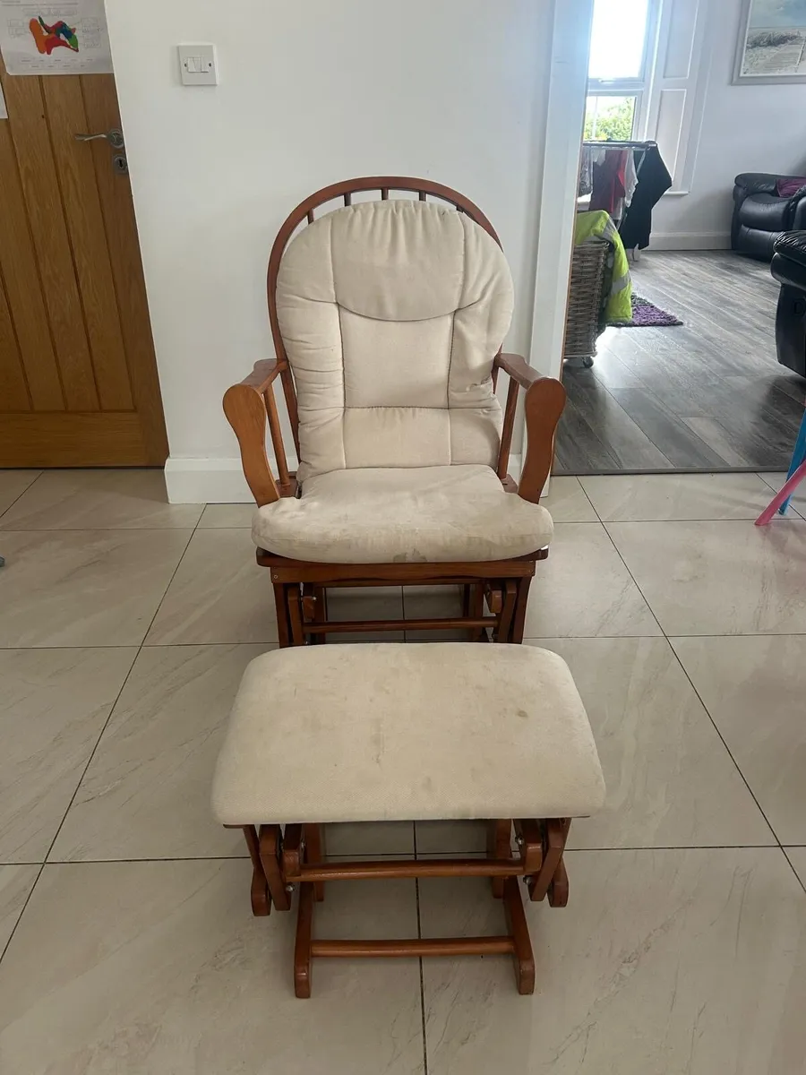 Nursery rocking chair and foot stool - Image 1