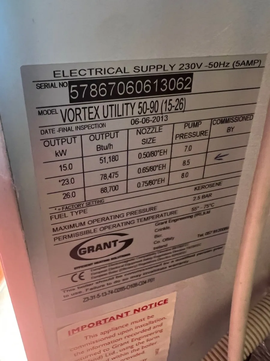 Grant Vortex Utility Boiler 50/90 - Image 1