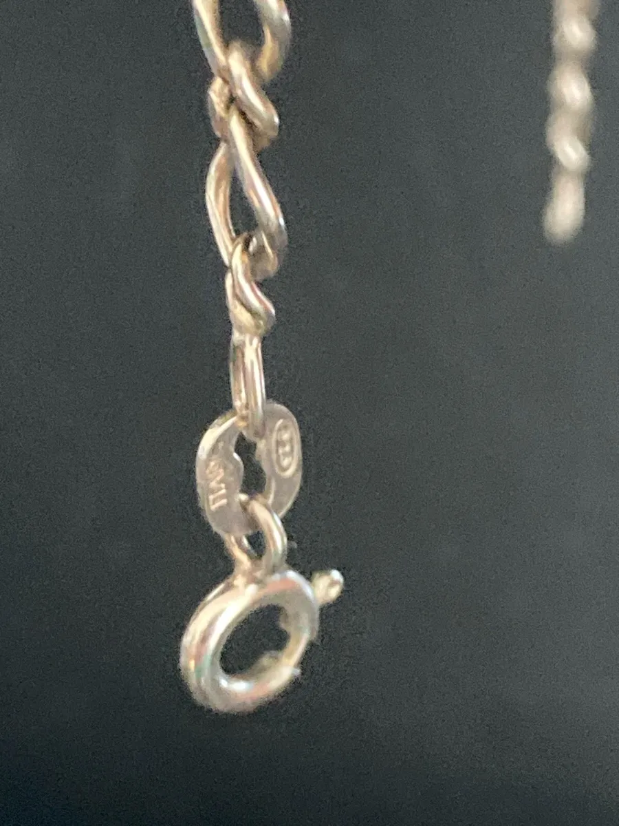 Sterling Silver bracelet with blue stone charm - Image 3