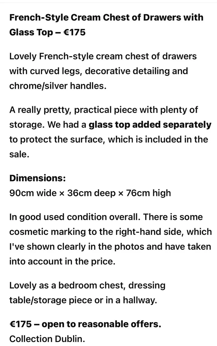 French style chest of drawers - Image 3