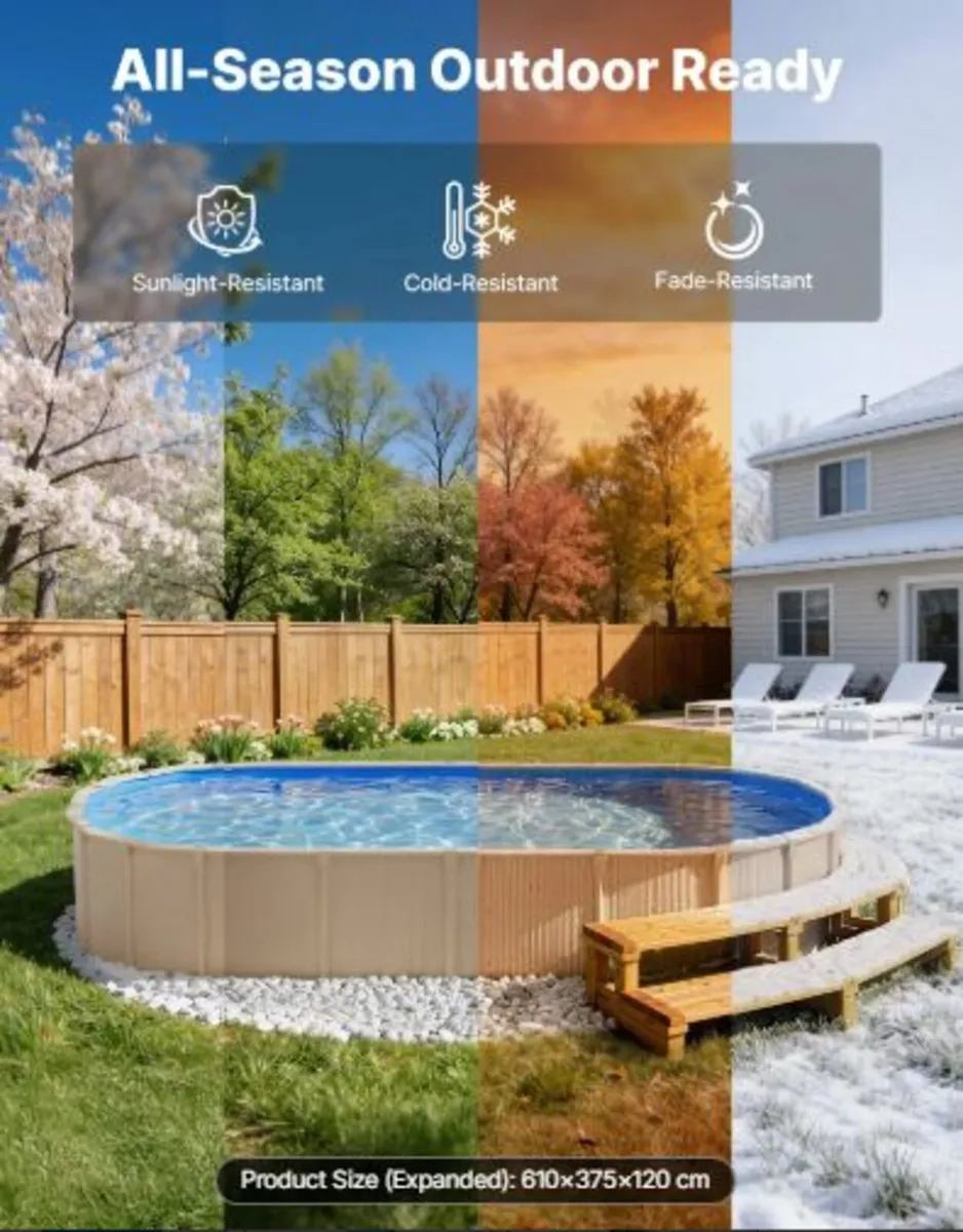 Oval Pool Liner,375 x 610 cm UniBead Swimming Pool - Image 2