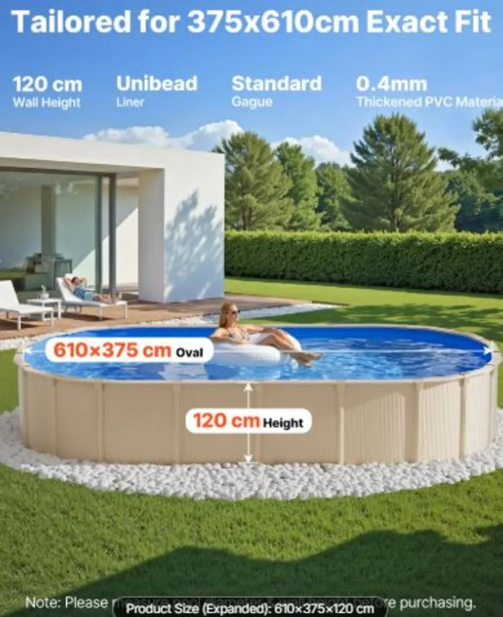 Oval Pool Liner,375 x 610 cm UniBead Swimming Pool - Image 4