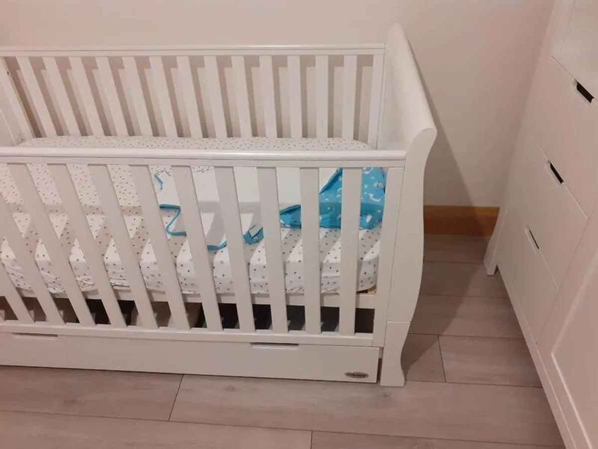Cot Bed, Drawers and Wardrobe for Nursery - Image 2