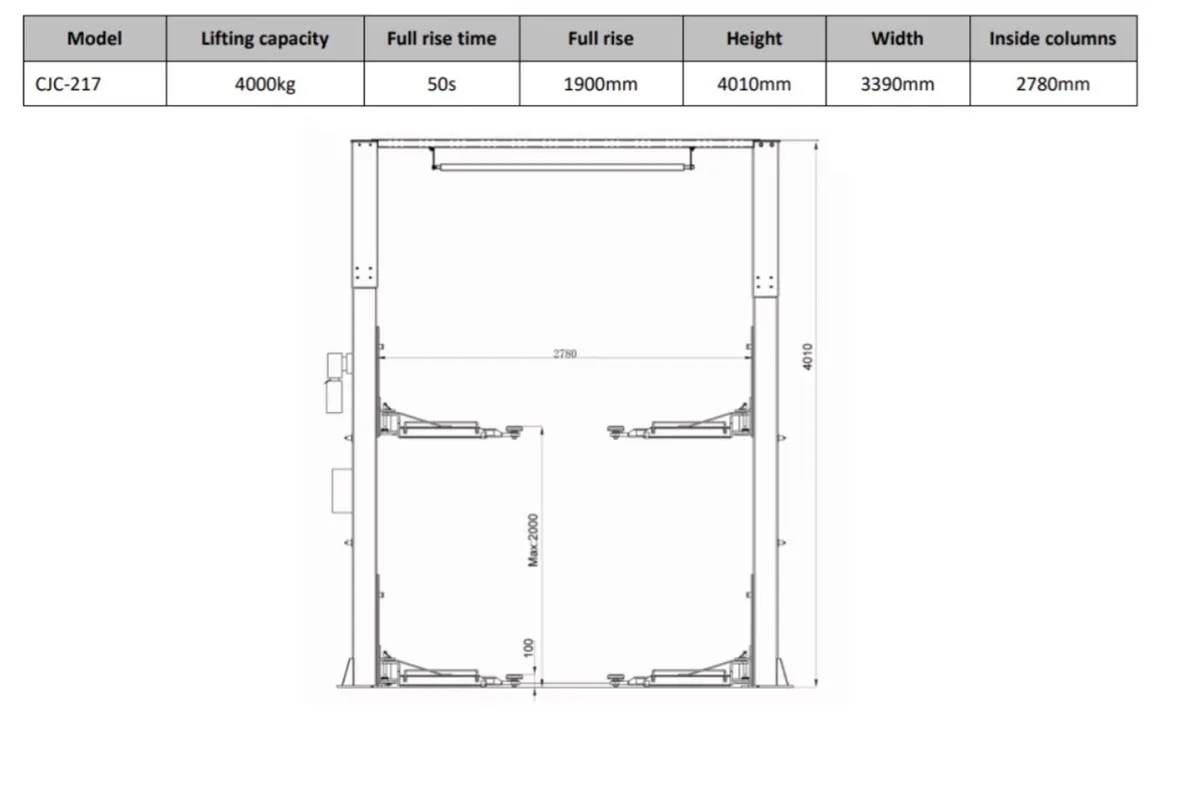 Brand new 2 Post Clear Floor 4 Ton Lift - Image 4