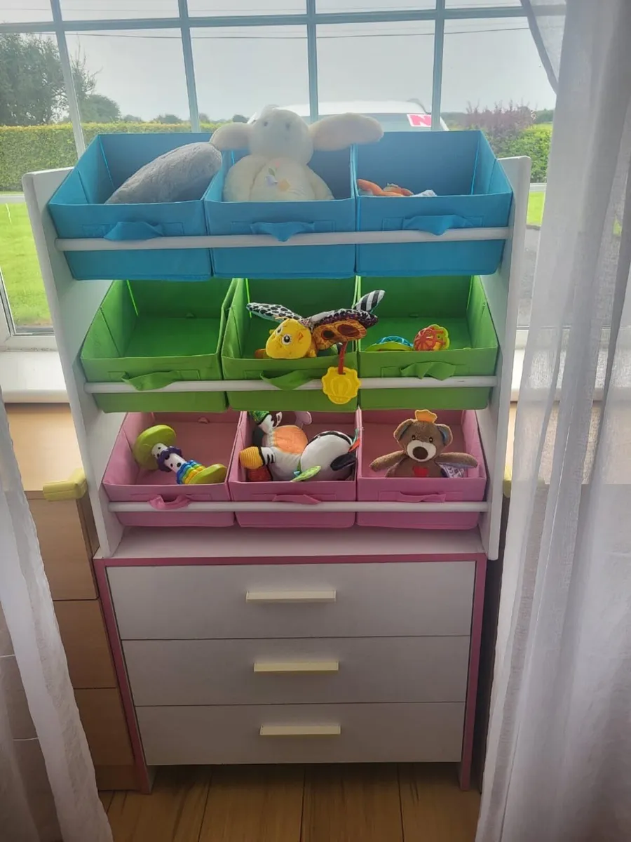 Kids’ Toy Storage Unit with 9 Baskets & 3 Drawers - Image 1