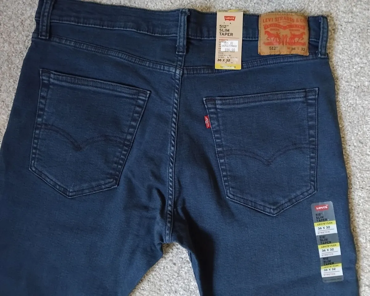 New 512 Slim Taper Levis Jeans - 36 W, 30L - Image 3