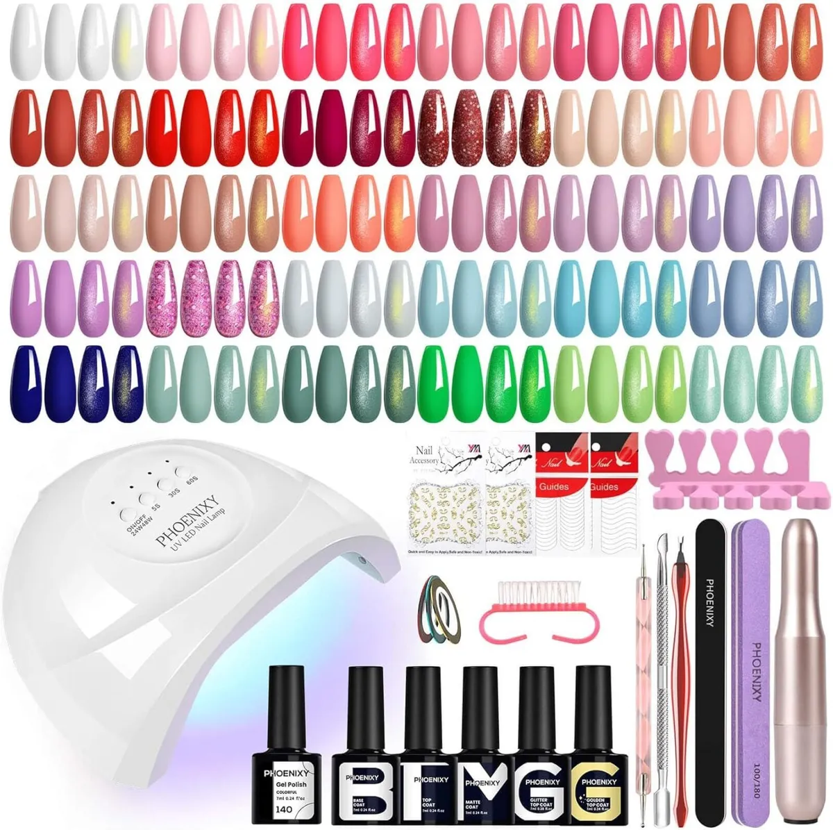 51Pcs Gel Nail Polish Set, 30+5 Colours Nail Polis