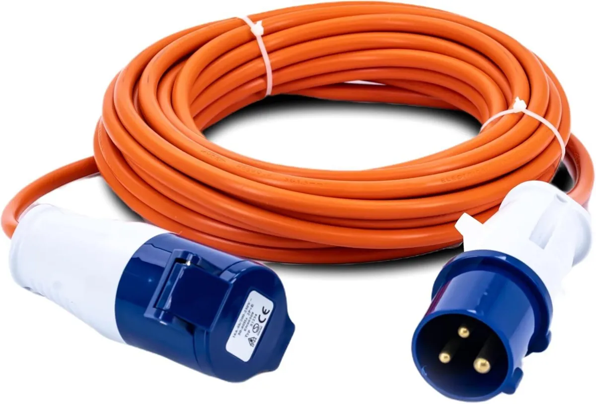 10M Extension Lead, 16A/230V, 1.5mm Orange Cable,