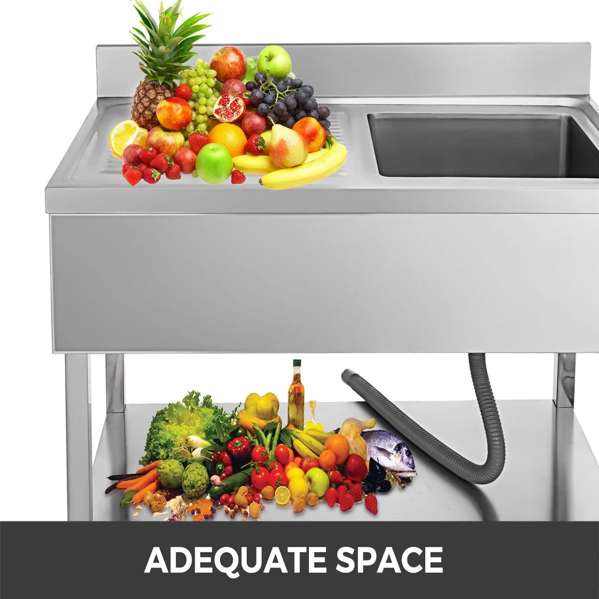 39.5-Inch Stainless Steel Professional Utility Sin - Image 3